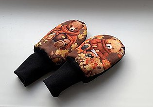 Rukavice - Softshellové rukavice-podzimní medvěd - 16150587_