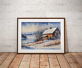 Kresby - Art Print| Zima na horách| č.05 - 16152663_