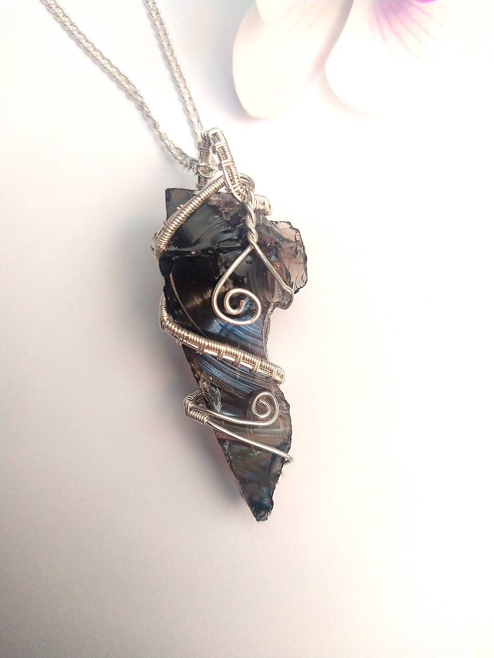 dračie sklo - prívesok s obsidiánom
