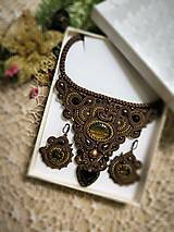Sady šperkov - Izabela- hnedý šujtášový set - 16151476_