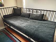 Textil - VLNIENKA  prikrývka na posteľ prehoz na gauč  VELVET acryl Black Velvet Antracit - 16153584_