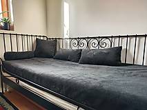 Textil - VLNIENKA  prikrývka na posteľ prehoz na gauč  VELVET acryl Black Velvet Antracit - 16153585_
