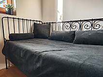 Textil - VLNIENKA  prikrývka na posteľ prehoz na gauč  VELVET acryl Black Velvet Antracit - 16153592_