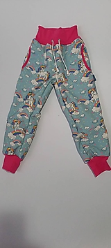 Detské oblečenie - Softshellové nohavice-jednorožec - 16153271_