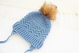 Detské čiapky - Merino zimná čiapka modrá - 16153515_