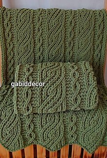 Úžitkový textil - Deka jemnučká a ľahká/prehoz na sedaciu súpravu z vlny puffy fine zelené - 16153580_