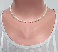 Náhrdelníky - Choker náhrdelník pravé riečne perly, zapínanie striebro Ag925/1000 - 16154180_