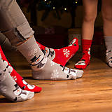 Ponožky, pančuchy, obuv - (V06) Ponožky vianoční snehuliaci - 16156858_