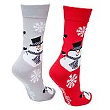 Ponožky, pančuchy, obuv - (V06) Ponožky vianoční snehuliaci - 16156890_