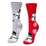 Ponožky, pančuchy, obuv - (V06) Ponožky vianoční snehuliaci - 16156891_
