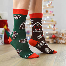 Ponožky, pančuchy, obuv - (V16) Ponožky Vianočné pečenie - 16156868_