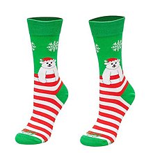 Ponožky, pančuchy, obuv - (V15) Vianočné ponožky medvedík - 16156887_