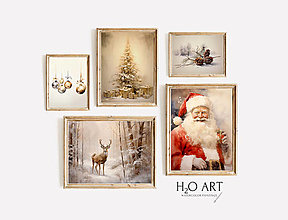 Obrazy - Vianočná dekorácia na stenu Vianočný obrázok Obraz do obývačky - 16155363_