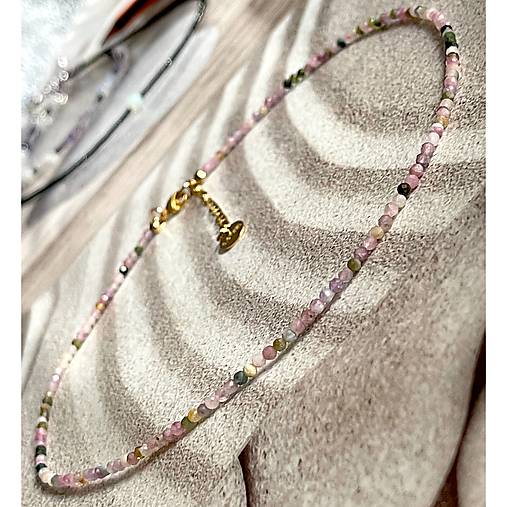 Luxury Tourmaline Necklace Stainless Steel / Náhrdelník turmalín, oceľ A101