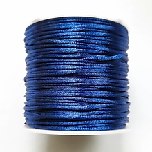 Galantéria - Saténová šnúra 1mm-cca 30m (modrá kobalt) - 16158040_