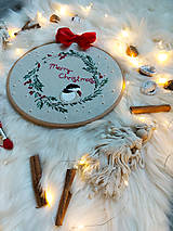 Dekorácie - Vianočná výšivka na dvere - 16158496_