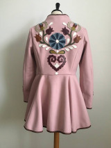 Bundy a kabáty - folk kabát s ornamentami - ružový - 16159235_