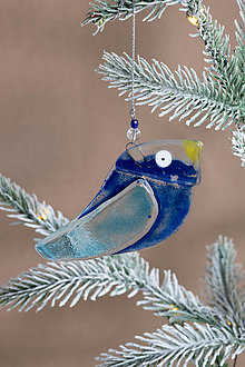 Dekorácie - Modro-modrý vtáčik - 16160121_