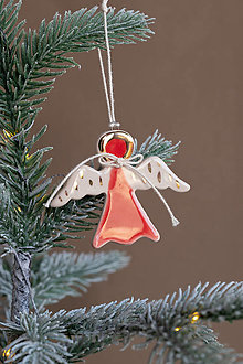 Dekorácie - Keramická vianočná ozdoba Anjel - 16160230_