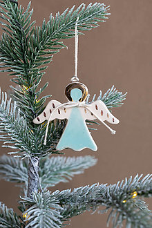 Dekorácie - Keramická vianočná ozdoba Anjel - 16160241_