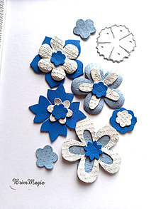 Iné doplnky - Kozene kvety v modrom - 16159655_