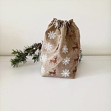 Úžitkový textil - Vianočné vrecko (Hnedá) - 16159549_
