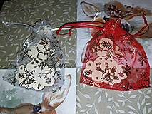 Úžitkový textil - Vianočné organzové vrecko - darčekové balenie (Biela - malé vrecko 8x9 cm) - 16157924_