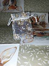 Úžitkový textil - Vianočné organzové vrecko - darčekové balenie (Biela - malé vrecko 8x9 cm) - 16157930_