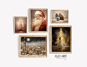 Obrazy - Vianočná dekorácia na stenu Vianočný obrázok Obraz do obývačky - 16158202_