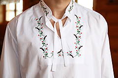 Pánske oblečenie - Pánska vyšívaná košeľa Jozef - 16158701_