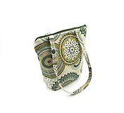 Kabelky - Látková kabelka, taška na plece Zelená mandala - 16158787_