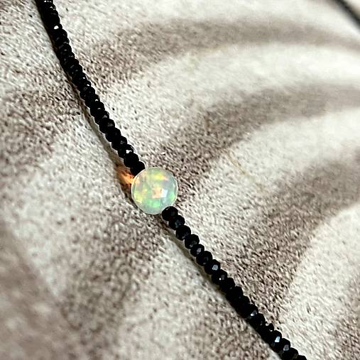 Ethiopian Opal & Spinel Rondelle Necklace AG925 / Náhrdelník spinel a opál A101