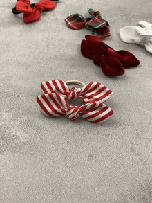Detské doplnky - Vianočné gumičky (Červeno biely prúžok) - 16160626_