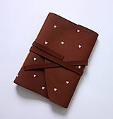 Papiernictvo - Kožený fotoalbum A5/A4 nubuk čokoládová srdiečka - 16161390_