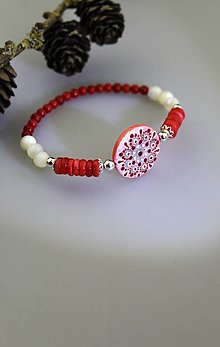 Náramky - mandala koral,perleť náramok luxusný - 16162995_
