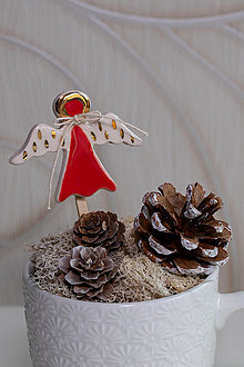 Dekorácie - Keramická vianočná ozdoba Anjel - 16163315_