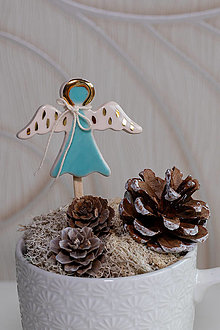 Dekorácie - Keramická vianočná ozdoba Anjel - 16163349_