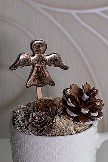 Dekorácie - Keramická vianočná ozdoba Anjel - 16163354_