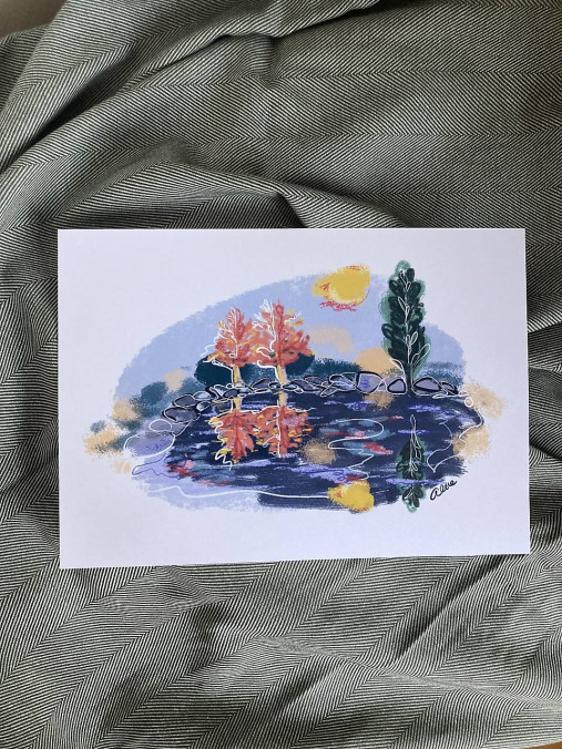 Grafika - Odrazy jesene, artprint - 16161128_