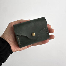 Peňaženky - Puzdro na karty / Card holder / Kožená peňaženka (Tmavo-zelená) - 16162337_