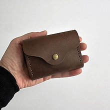 Peňaženky - Puzdro na karty / Card holder / Kožená peňaženka (Hnedá) - 16162347_