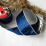 Galantéria - Modrá vianočná stuha - š. 6cm - 0,5m - 16160564_