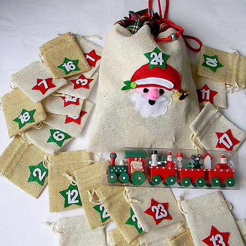 Textilný adventný kalendár + hračka