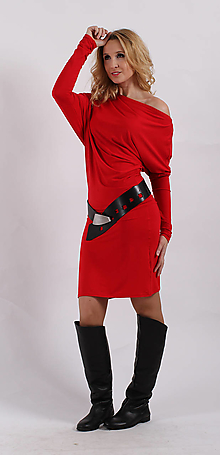 Šaty - Červené asymetrické šaty - 16164058_