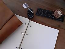 Papiernictvo - Kombinovaný kožený KARISBLOKový diár 2024/zápisník SIERRA - 16163701_