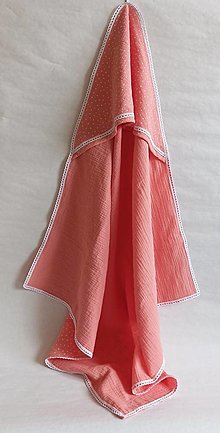 Detský textil - Gázovinová (mušelínová) osuška s kapucňou - 16166039_