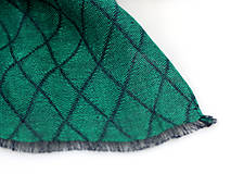 Šatky - Veľká dámska elegantná šatka zo smaragdovozeleného ľanu "Emerald" - 16166721_