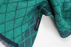 Šatky - Veľká dámska elegantná šatka zo smaragdovozeleného ľanu "Emerald" - 16166733_