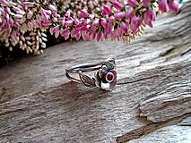 Prstene - Strieborny prsteň Ag925 Rubelit - turmalín Sakura - 16167274_