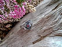 Prstene - Strieborny prsteň Ag925 Rubelit - turmalín Sakura - 16167276_